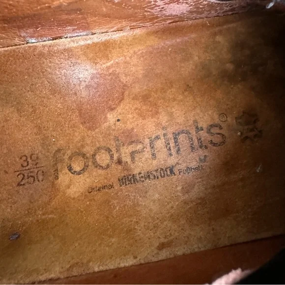 SOLD Birkenstock Footprints Brown Leather Slip On Clogs 39 US 8.5 Comfort Shoes - Picture 9 of 10